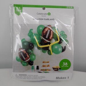 Football Balloon Garland Celebrate it Tailgate Party 38 Green Black White New